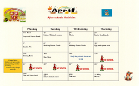 Afterschool activities for April